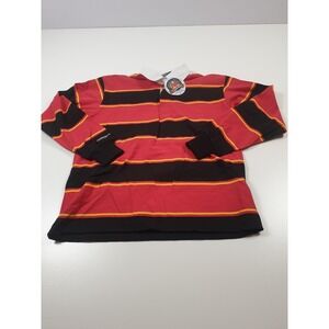 Barbarian Rugby Shirt Mens Small Red Black Stripe Long Sleeve Made Canada Casual